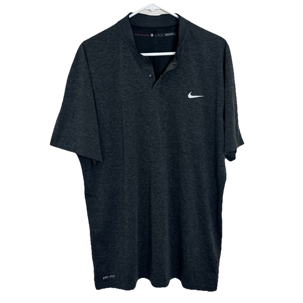 Nike Tiger Woods Collection Charcoal Gray Athletic Sport Cut Polo Shirt Men's XL